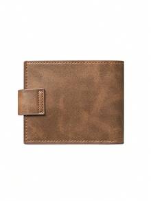 1个PU皮革男士钱包，磁扣对折钱包，男女通用卡包，日常通勤零钱包，时尚卡套，圣诞礼物 - 彩色 - 查看 11