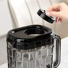 一套2升高品质冷水壶，家用/办公/户外适用，2升大容量冷水杯，耐热塑料冷萃壶，饮水机壶套装，简约时尚，厨房餐饮饮具，简约时尚冰块纹理