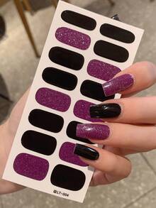 Bộ 2 miếng dán móng tay chống thấm nước, phủ kín toàn bộ móng, nhiều kiểu dáng khác nhau, màu trơn phối màu, thích hợp cho phụ nữ sử dụng hàng ngày. - Nhiều màu - Xem 8