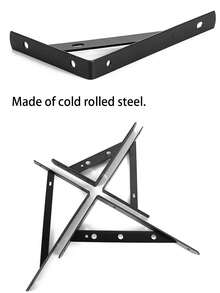 2pcs/6pcs Multi-Size Black Stainless Steel Triangle Bracket Wall-Mounted Right Angle Iron One-Word Board Shelf Bracket Wall-Mounted Load-Bearing Shelf Fixed Tripod Support Bracket, Easy Installation - Multicolor - View 6