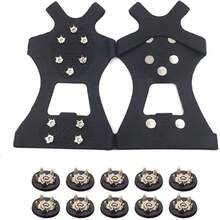 10齿重型防滑冰爪，适用于徒步、攀冰、狩猎、跑步、冬季行走，钢制冰爪带鞋/靴钉，适用于雪地、冰面和岩石地形。 - 彩色 - 查看 13