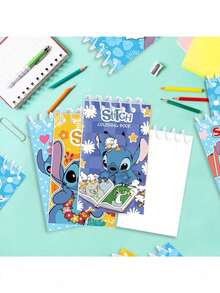 DOBBLE 10pcs/Set Stitch Cartoon Character Notebook, Memo Pad, Student Planner, Pocket Notebook, Notepad, Student Diary, Student Favorite Birthday Gift, Material Notebook, Memo Book, Student Stationery, Student Prize, Back To School Supplies, Halloween Gift - Multicolor - View 8