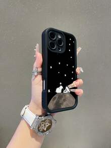 SNOOPY A Cartoon Anime  Sky Eye Step Black Phone Case, Shockproof Tpu Material Phone Case Can Be Given As A Holiday Gift. It Is Suitable For Apple Phones, And The New Model Is Suitable For IPhone13/14/15/16/17Pro Max Phone Case - 彩色 - 查看 3