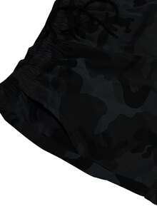 加大码男士迷彩工装裤，带侧袋，采用轻便透气面料，适合户外活动，黑色春季款 - 黑色 - 查看 5