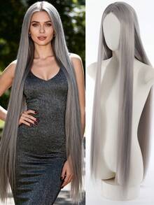 Synthetic 40 Inch Long Straight Head Wig, Suitable For Party Role-Playing, Music Festivals, Halloween Wear - Multicolor - View 12