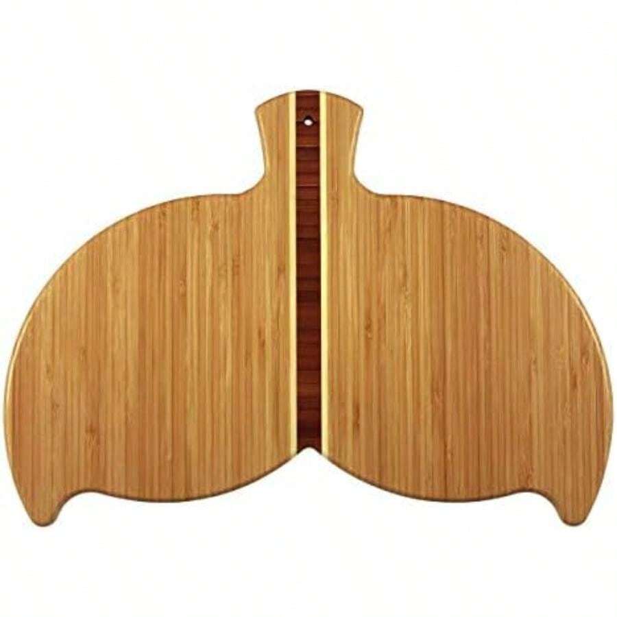 Totally Bamboo - Tabla de cortar y servir con diseño de caballito de mar, , 15.25-Inch, 1(Whale Tail) - Multicolor - Ver 1
