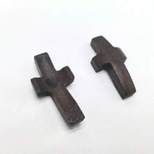 手工木制十字架，心之所系，口袋大小，指尖轻握，舒缓压力与焦虑，可紧握、依偎、祈祷，宗教鼓励礼物 - 彩色 - 查看 8