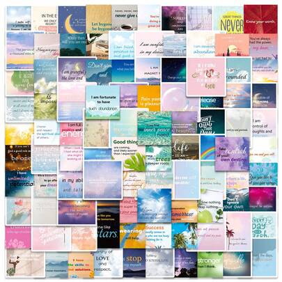 100pcs Retro Celebrity Quotes Graffiti Stickers, Inspirational Stickers For Adults Can Decorate Luggage Waterproof Stickers, Motivational Water Bottle Stickers For Teens Kids Teachers, Journaling Scrapbook Laptop Positive Quote Vinyl Sticker For Vision Board Supplies, Back To School