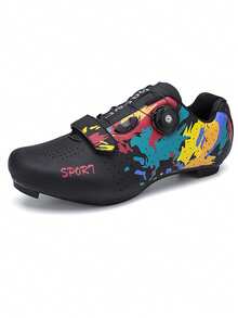 Zapatos de ciclismo de carretera para mujeres con diseño de 3 correas, adecuados para bicicleta de carrera de carretera - Negro - Ver 8