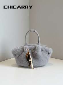 Elegante borsa da donna, borsa a tracolla soffice, borsa a sacchetto casual con chiusura magnetica a blocchi di colore, design a tracolla stile da strada, borsa romantica plissettata simile a una nuvola, adatta per lo shopping, appuntamenti, viaggi, feste, fotografia, regalo per la fidanzata, migliore amica - Grigio - Visualizzare 5
