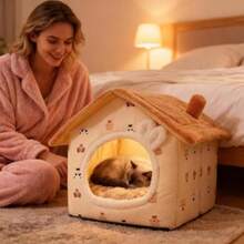 Genérico Cat Cave Bed - Enclosed Pet Nest with oft Plush Interior, Warm leeping pace for Cats and mall Dogs, Anti-lip Base with Cushion, Indoor helter for Winter Comfort and Restful Pet leep(Yellow S) - Multicolor - Ver 4