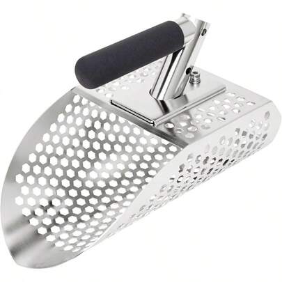 WSXC Sand Scoop For Metal Detecting Metal Detector Accessories Stainless Steel Sand Sifter Shovel Metal Detector Sand Scoop Sand Flea Rake For Beach Fast Sifter Shovel For Underwater Treasure Hunting