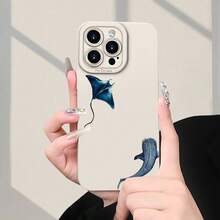 Phone Case: Marine Animals (Manta Ray & Whale Shark) Pattern Phone Case New Sells Well Classic Creative Fun TPU  Shockproof Protective Phone Case For IPhone7/8/11/12/13/14/15/16/16E/16Pro/16Plus/16Promax/X/Xs Max/Xr/Se/,Suitable For IPhone17 Air - 白色 - 查看 7