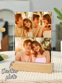 A Custom Spotify Decorated Plaque Personalized Gift, Custom Photo, Custom Gift, Him, Her, Custom Picture Frame, Boyfriend, Girlfriend, Couple, Wife, Women, Father's Day, Mother's Day On Anniversary Birthdays - Large Rectangular Stand 1-5 Diagrams + - View 1