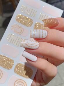 2 buc/set benzi de ojă complet ambalate, manichiură de Ziua Îndrăgostiților cu mai multe modele din care să alegeți, autocolante autoadezive impermeabile pentru unghii, decalcomanii decorative ușor de utilizat pentru unghii, cadouri pentru femei