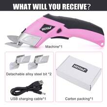 Precision Electric Fabric Scissors - USB Rechargeable, Multipurpose Handheld Cutter Suitable For Clothing, Cardboard, Carpet And Faux Leather Tools - Pink - View 11