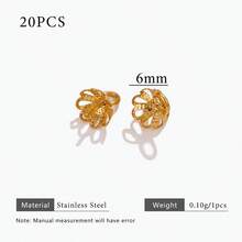 10/20 Pieces Stainless Steel 18K Gold-Plated Flower Multiple Styles Beads Cap DIY Charms Jewelry Making Accessories Beads Accessories Woman's Stainless Steel Jewellery Making Accessories Stainless Steel Ladies' Jewellery Woman's Handmade Accessories Suitable For Ladies' Daily Wear
