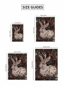 1 buc. Imprimeu artistic Jackalope fără ramă, poster cu animale academice întunecate, pictură magică cu iepure de pădure, decor de perete estetic gotic fantastic, potrivit pentru sufragerie, dormitor, cămin, cadou de ziua de naștere, poster distractiv, decorare cameră dormitor - Multicolor - Vizualizare 8