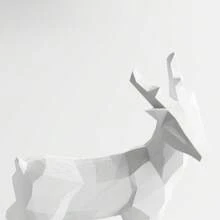 ORIZZONTE Set Of 2 Christmas Reindeer Sculptures – Geometric Design And Organic Perforated Structure – Modern Decorations For Christmas, Home Or Office – Unique Gift Idea – 100% Made In Italy, Shipping From Italy - White - View 6