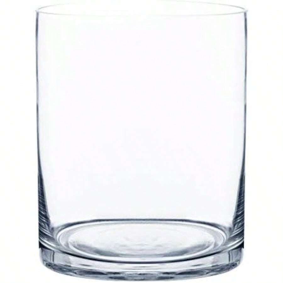 (13cm wide x 20cm tall, Clear) - Royal Imports Flower Glass Vase Decorative Centrepiece for Home or Wedding Cylinder Shape, 20cm Tall, 13cm Opening, Clear(5" wide x 6" tall Transparente) - Multicolor - Ver 1