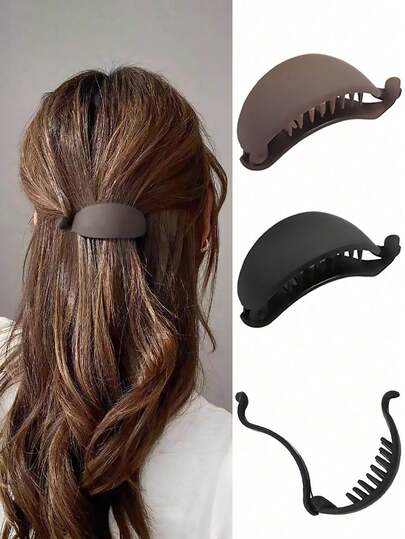 2 pièces Clips torsadés banane mat minimalistes, accessoires capillaires pour cheveux courts, clips pour la période de transition, supports de queue de cheval pour femmes, pinces à cheveux, barrettes, accessoires pour la tête, épingles à cheveux