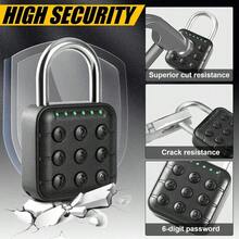 AWYYDELSWIN Combination Lock For Locker - 6-Digit Combo Lock Waterproof Smart Padlock For School Gym Lockers Gates Fence And Storage Unit Black - 黑色 - 查看 5