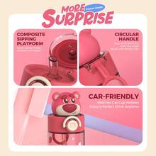 Miniso 名创优品史迪奇500毫升翻盖水瓶，可爱卡通太空杯，适合上学、健身、旅行 - 藍色 - 查看 6