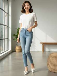 WHDXY 1 双女士尖头平底鞋，柔软皮革办公鞋，百搭乐福鞋，浅口软底仙女风格平跟一脚蹬通勤休闲鞋 - 白色 - 查看 8