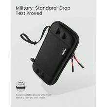 Funda para/Switch OLED, Estuche Protectora Case Delgado para Switch con 10 Cartuchos de Juego, Bolsa Rgido de Transporte para Viaje, Patente Proteccin de Grado Militar, Negro - Negro - Ver 3