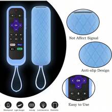 AWYY3Pcs Cover For Roku Remote Silicone Skin Case Compatible With Hisense  Roku TV Steaming Stick Express Universal Replacement Controller Glow In The Dark - 發光黃色發光藍色天藍色 - 查看 2