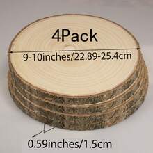 2-4-6片天然木片，乡村风格木环，适用于餐桌装饰、婚礼、派对、DIY、工艺品制作 - 原木色 - 查看 14