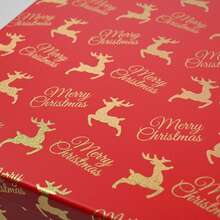 Nuovo set di scatole regalo natalizie rettangolari da 10 pezzi, confezione in carta patinata, stampa di Babbo Natale, fiocchi di neve e renne.