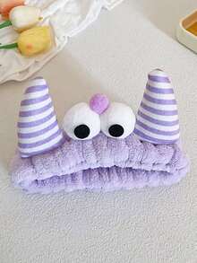 1 pieza Diadema de felpa de coral, diadema linda, diadema de poliéster creativa para maquillaje facial, muñequera de toalla de baño, adecuada para lavarse la cara/sudar, diadema impermeable, adecuada para cuidado de spa, cuidado de la piel, yoga, deportes, accesorios para el cabello de fiesta de chicas - Multicolor - Ver 9