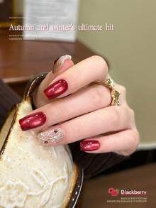 XEIJAYI 1瓶15毫升黑莓猫眼凝胶指甲油，半永久指甲油，可卸除UV/LED指甲油，美甲用品，美甲设计，DIY装饰，家用美甲沙龙礼品 - 玫瑰紅 - 查看 7