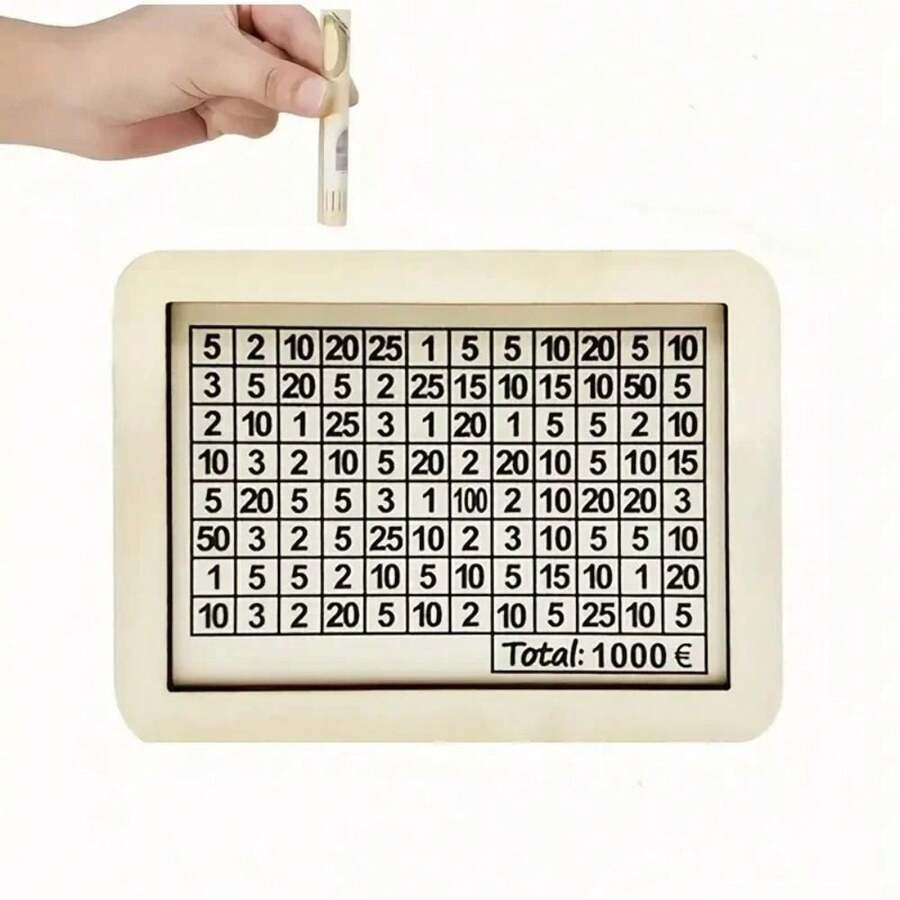 New Wooden Money Box Reusable Handmade Money Saving Box Crafts With Saving Money Goals Counter Coin Tray Storage Case Children - Multicolor - View 1