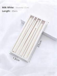 20cm/7.8in Ivory White Unscented Long Handle Decorative Candles | CANDWAX Handpoured Tall Tapered Candle Holders, Suitable For Western Banquet/Romantic Wedding/Wedding Decor/Bridesmaid Gift/Party/Dining Table Decor, Candle Holders, Home Living, Women's Gift, Singles Party/Valentine's Day/Easter Decor, Pillar Candles, 4pcs/Set - 彩色 - 查看 5