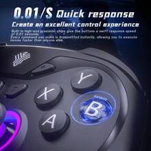 Upgraded Version: Turbo 2nd Generation. A Must-Have For Gamers, An Enhanced Game Controller. Equipped With Dual Vibration/LED Button Lights/Gyroscopic Axis/Support For Motion Wake-Up/Adjustable Turbo Switch/Lite Controller/Hall Effect Trigger For Precise Control. Suitable For Support/PC/TV/Switch/Android V3 Mapping/Native Mobile Phone/Tablet. It Brings You An Extraordinary And Realistic Gaming Experience!! - màu đen - Xem 3