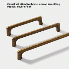 1/2件装锌合金现代简约仿金抽屉/橱柜/衣柜门把手 - 金色 - 查看 8