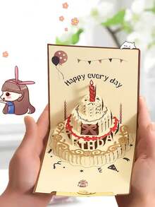 1张立体纸质蛋糕贺卡，充满节日氛围。这是一款手工制作的创意贺卡，用于传递祝福。可作为礼物赠送给朋友，也是节日礼品的理想之选。（不含灯光） - 套裝 - 查看 5