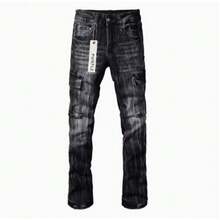 Vintage Multi-Pocket Personality Denim Loose Washed Wide-Leg Pants - 黑色 - 查看 1