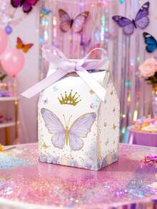 Bộ 12 hộp quà hình bướm màu hồng và tím kèm ruy băng, hộp quà mini hình bướm nhiều màu, thích hợp cho sinh nhật, đám cưới, tiệc mừng em bé, họp mặt gia đình, quà tặng tiệc tùng, hộp đựng kẹo, hộp bánh mì, hộp bánh quy, hộp quà đa năng. - Bướm hồng và tím trộn lẫn - Xem 7