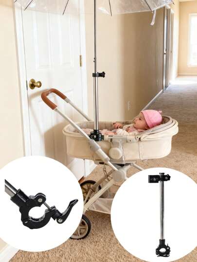 1 pieza Soporte de paraguas para cochecito de bebé, hecho de material duradero, adecuado para múltiples modelos de cochecitos, conveniente para uso al aire libre