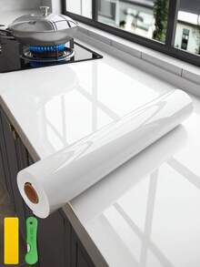 1 卷厨房台面保护膜，防水、防油、耐热（450°F），自粘式保护膜，适用于厨房、橱柜、桌子、家具和大理石表面