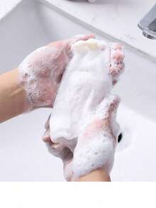 1个随机颜色抽绳泡沫网，皂盒网，洗脸泡沫网，保护肌肤清洁，泡沫更丰富，适合家庭浴室、旅行、宿舍浴室装饰、秋季、返校季装饰 - 多色的 - 查看 5