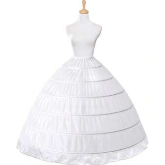 女士六层可调节腰围衬裙，超大裙摆，适合婚纱穿着