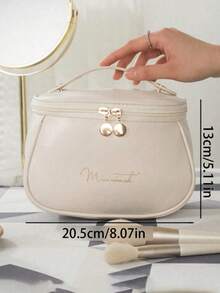 1pc Waterproof Travel Makeup Bag, Large Capacity PU Cosmetic Organizer Bag, Portable Travel Toiletry Bag, Multiple Colors Available, Can Store Cosmetics, Makeup Brushes, Toiletries, Couples Gift, Mom's Makeup Organizer, Bathroom Essentials, Back To School Essential