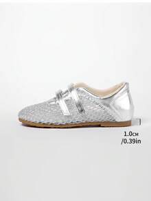Vintage Red Versatile Hook & Loop Mary Jane Shoes Women 2025 Spring New Leather Casual Round Toe Flat Shoes - Silver - View 8