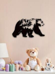Large Bear Metal Wall Art - Rustic Farmhouse Decor, Outdoor Forest & Nature Theme, Perfect Gift For Wildlife Enthusiasts