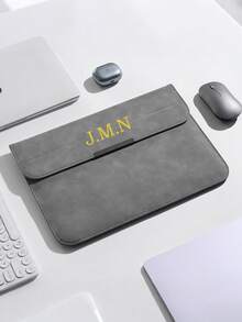 Funda personalizable para portátil, estuche de portátil de cuero PU suave adecuado para hombres y mujeres, bolsa de portátil de 13.3/15.4 pulgadas, inicial personalizable, cubierta protectora de soporte de portátil de cuero PU, multiusos, gran capacidad, multifuncional, colorido, lindo, moe, minimalista, divertido, kawaii, estilo Y2K - Multicolor - Ver 4