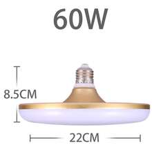 CANMEIJIA 60W High Power E27 UFO LED Ceiling Light Bulb, LED Ceiling Lamp, Emergency Lighting, Suitable For Bedroom, Living Room, Kitchen, Hallway, Staircase, Basement, Utility Room, Studio, Office - E27 Bulb, White Light - View 13